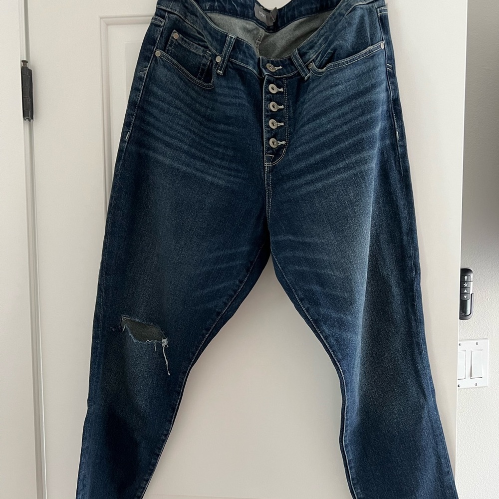 Torrid Button Fly Raw Hem Distressed Jeans 14R